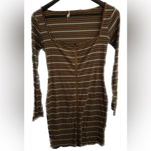 Bear Dance Bodycon Stripped Casual Dress